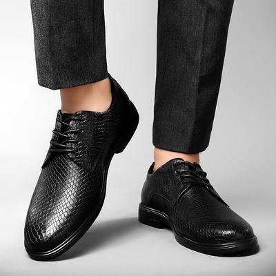 Men's New Crocodile Leather Shoes First Layer Cowhide Leather Men's Casual British Business Dress Breathable Versatile Men