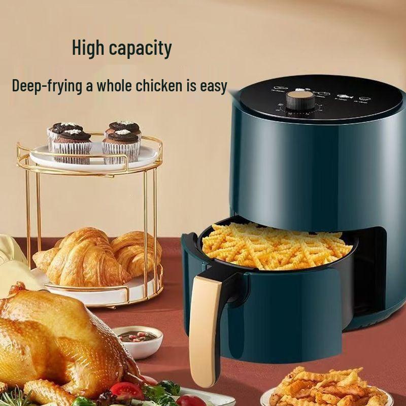 Beige 1000W High-Power Air Fryer with