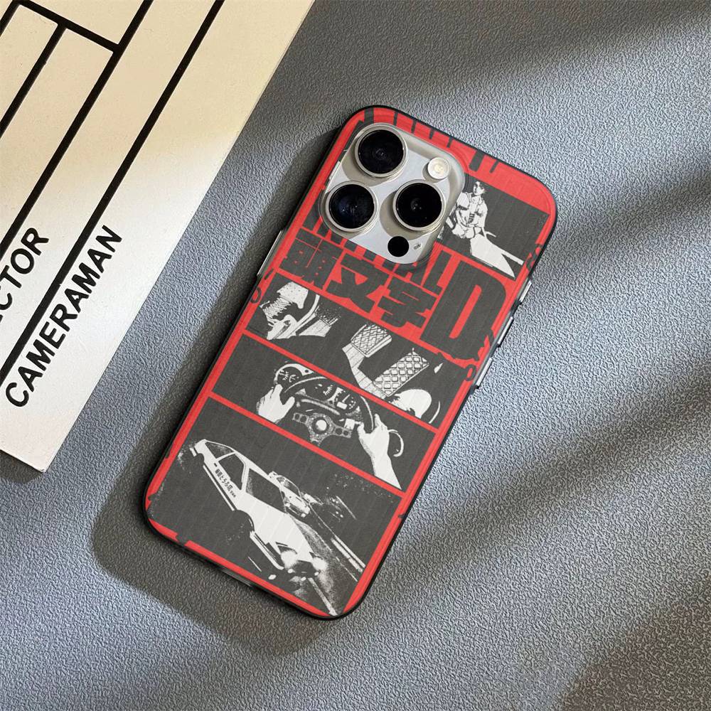 Racing Anime Initial D For IPhone 16 15 11 12 13 14 17 Pro Max PLUS Pro Soft Corrugated Silicone Back Phone Case