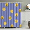 Yellow Smiley Face Shower Curtain Fabric Bathroom Decoration Waterproof Washable Home Decor Customizable Size Available Sale! (C