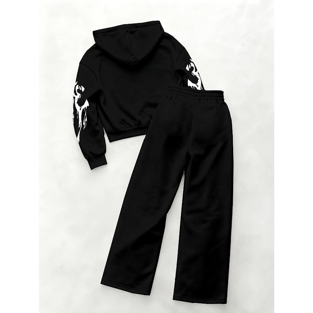 Spring and Autumn Youth Casual Hoodie, Spring and Autumn Long Sleeve Sportswear Set, Outdoor Set, Classic Cool Street Style Personality