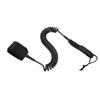 Surfboard Leash High Elasticity TPU Black Adjustable Coiled Surfing Leg Rope for Paddleboards