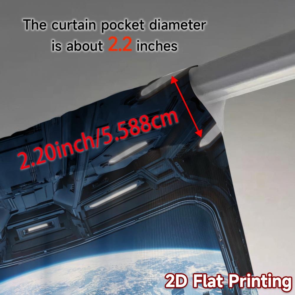 2pcs, 2D FLAT PRINTING Curtains (Without Rod) SpaceBridge Modern Contemporary Curtains Semi-Sheer Curtains Holiday Decorative