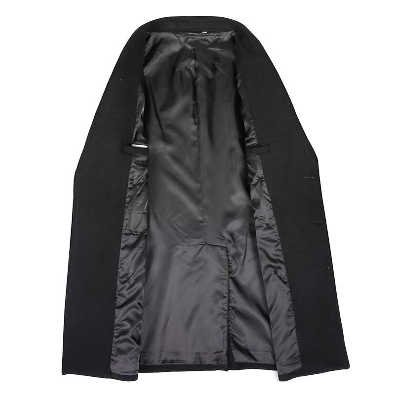 Autumn and Winter New Men's Woolen Coat Trench Coat Men's Medium and Long Double-breasted Korean Version Slim-fitting Woolen Coat Coat