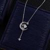 S925 Sterling Silver Moon Star Dragon Moissanite Pendant Necklace Tassel Style Sparkling Jewelry for Party Wedding Anniversary