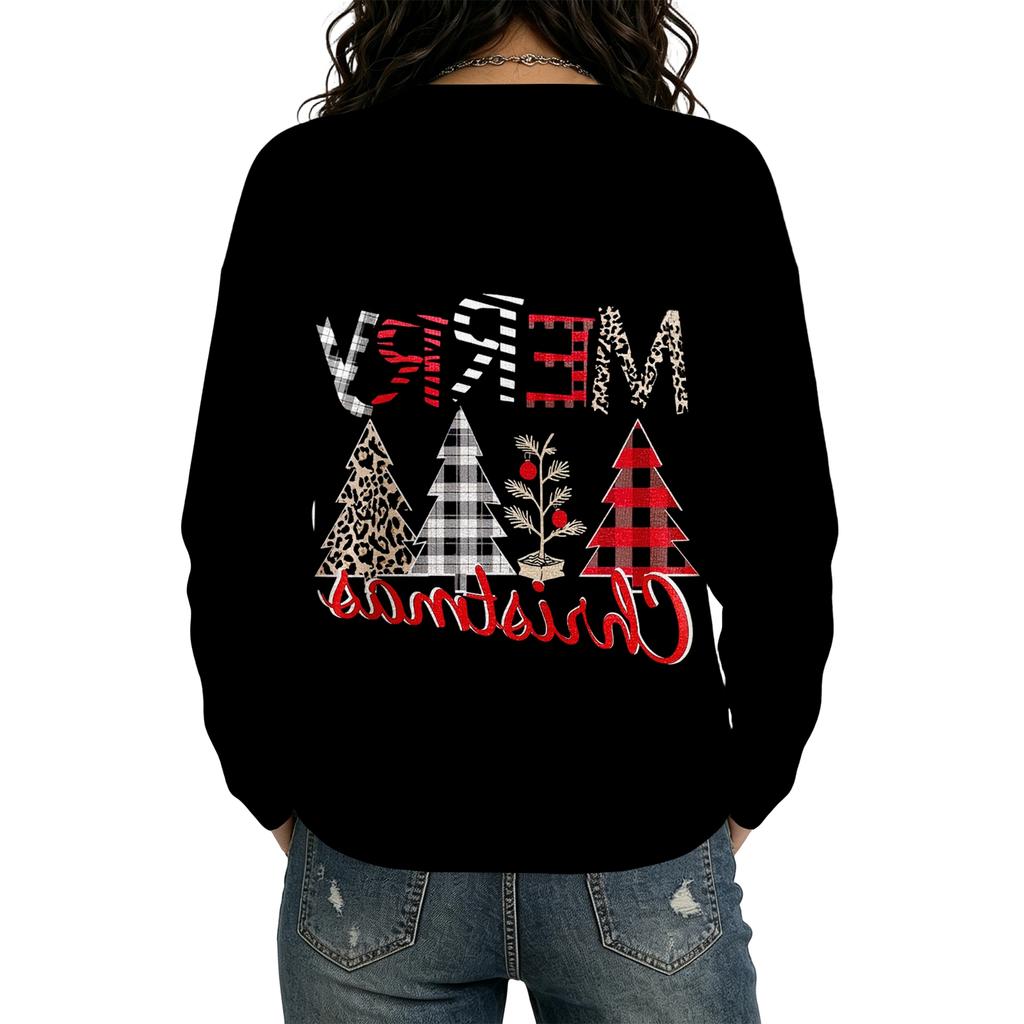 Women's Long Sleeve Christmas Printed Cardigan Sweater Winter Fashion Coat