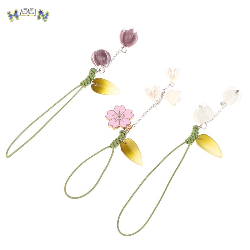 Cute Tulip Flowers phone Strap Lanyards Charms Mobile Phone Case Keychain Car Key Chains Headset Cover Hang