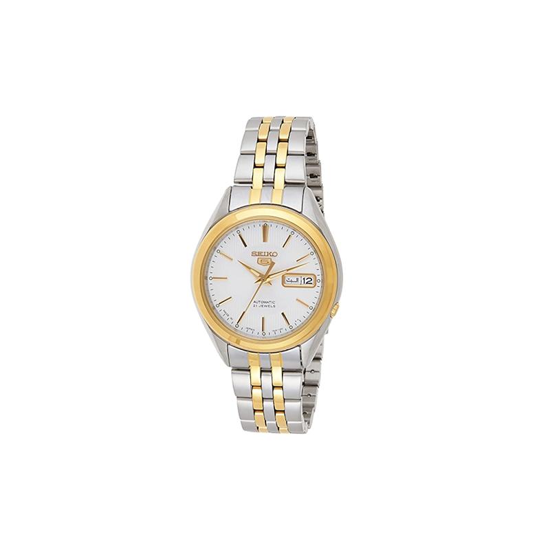 SEIKO seiko5 series mineral glass automatic winding Automatic Steel Strap men s watch white dial SNKL24J1