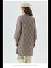 Women's Quilted Long Cotton Coat with Fur-Trimmed Sleeves 2401