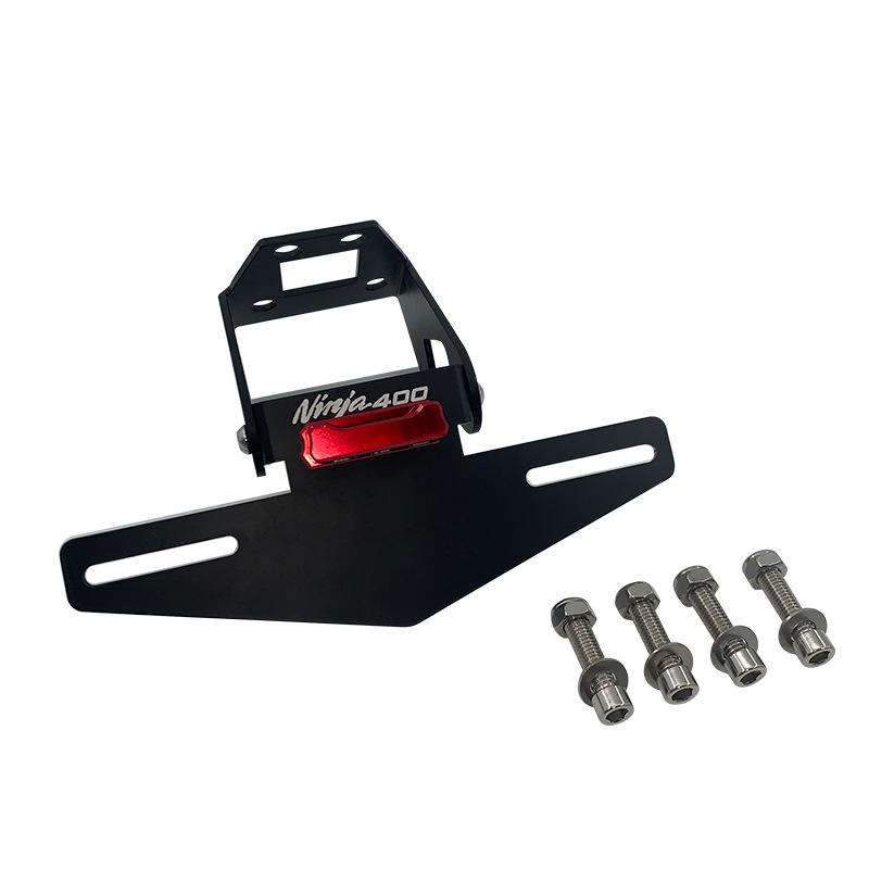 Motorcycle License Plate Holder for Kawasaki Ninja 400 - Universal Short Tail Modification