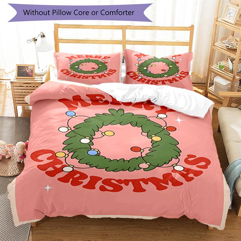 3pcs Christmas Bedding Set Duvet Cover Closure Includes 1 Duvet Cover & 2 Pillowcases, Soft and Comfortable for All Seasons.