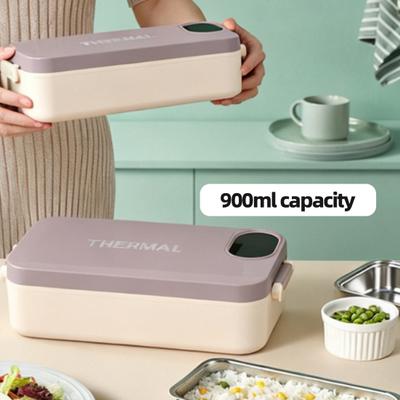 Vyhřívaný obědový box 900ml Kapacita Ohřívač jídla Nerezová ocel Teplý obědový kontejner do kanceláře, na cesty a do přírody