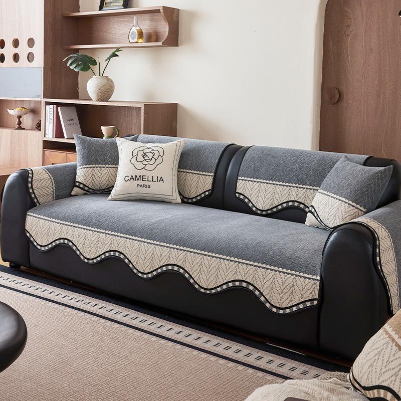 New Chenille Sofa Cover Four Seasons Universal Light Luxury Premium Sofa Cushion Fixed Anti Slip Cushion Cover Cloth Towel