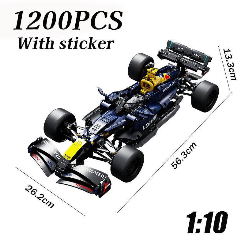1:10 Technische Rennfahrzeug Bausteine Set 1200 Teile DIY Montage Modell Schreibtisch Dekoration Geschenke für Geburtstagsparty DIY Schmuck