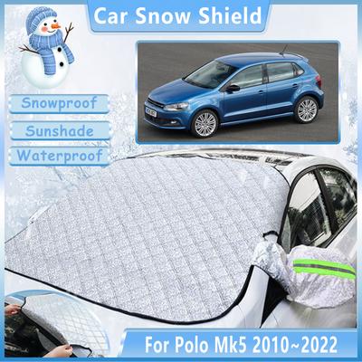 Winter Car Snow Cover For Volkswagen VW Polo Mk5 2010~ Skoda Rapid Vento Ameo 6R 6C 61 Front Windshield Sunshade Accessories