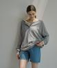 VLETI Linen Blend Raglan Half Button Knit (Gray)