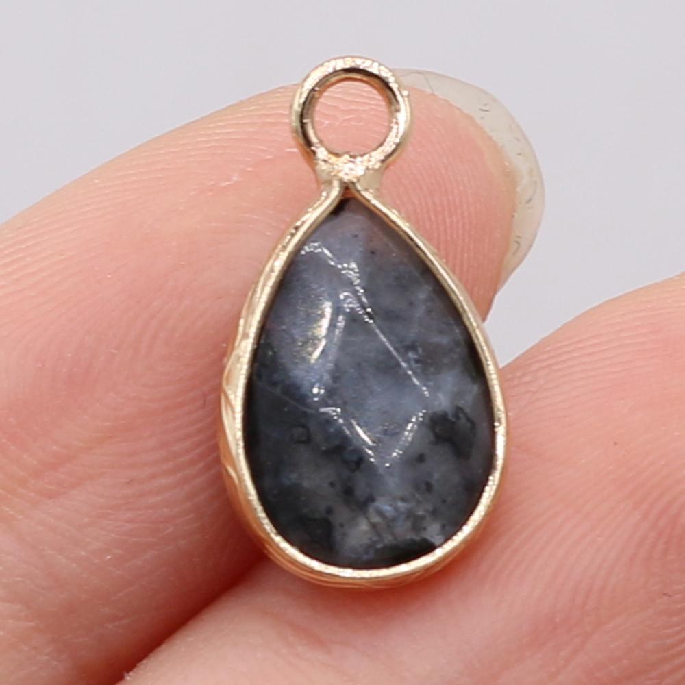 

1 шт., маленький натуральный камень, кристалл, подвеска в форме капли, мужские и женские подвески для изготовления ювелирных изделий, аксессуары «сделай сам», 10x18 мм 10x18mm