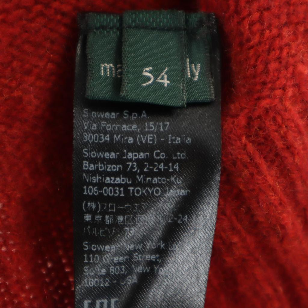 ZANONE Made In Italy 100% Wool Long Sleeve Crew Neck Sweater 54 Red Knit Men's Used