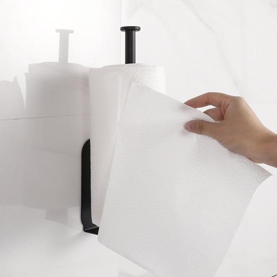 Wall-Mounted Paper Roll Holder Strong Load-bearing Waterproof Simple Installation Self-Adhesive Tissue Rack Paper Towel Holder
