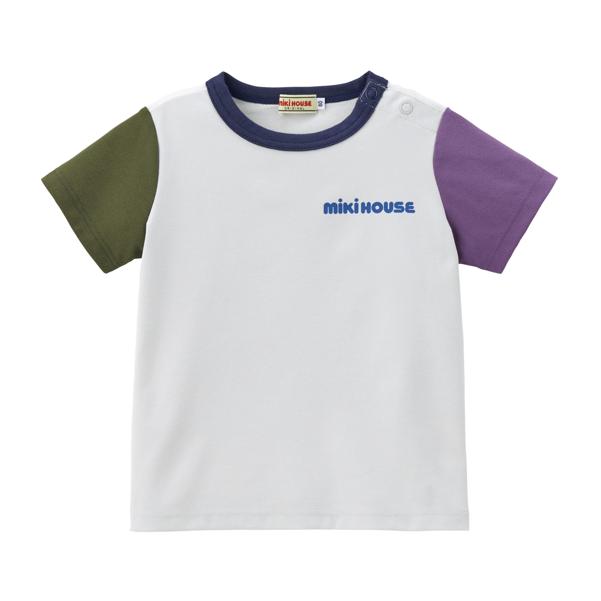

Miki House Short Sleeve Solid Made in Boys and Gray T-Shirt, Color, Logo, Simple, Japan, Girls, Baby, Kids, Children s Clothing, Kindergarten, School, серый