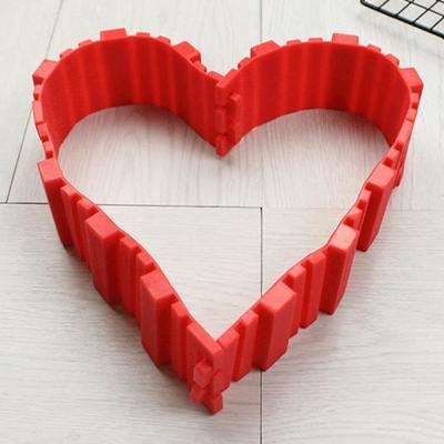 Cake Mold - Non-stick - Silicone - 4 Pcs - Red - 19x5.5 Cm