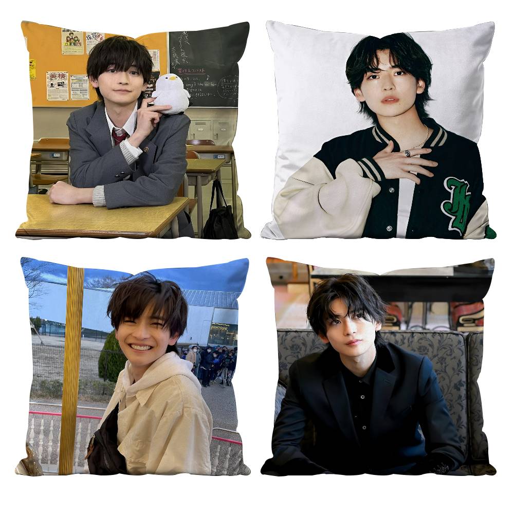 Japanese stars T-Takahashi Fumiya Pillow Case Anti-dustmite Pillowcase Invisible zipper silky short plush Sofa cushion cover
