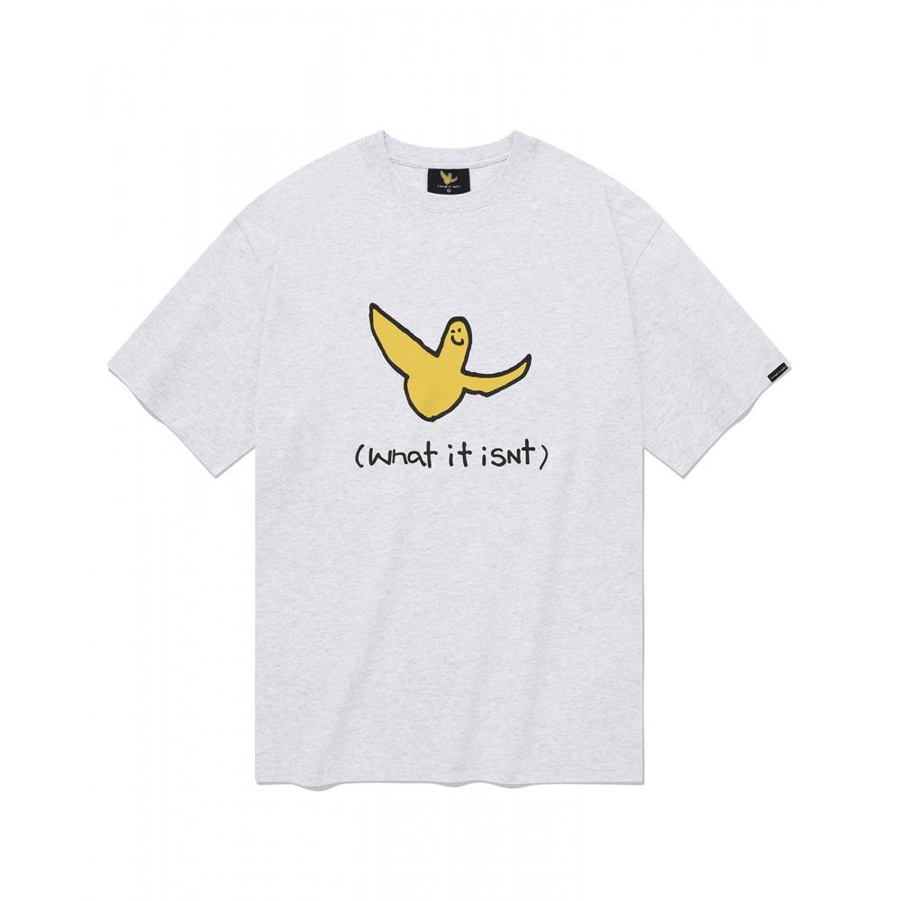 

WHATITISNT Футболка с коротким рукавом Big Angel Typo Светло-серый
