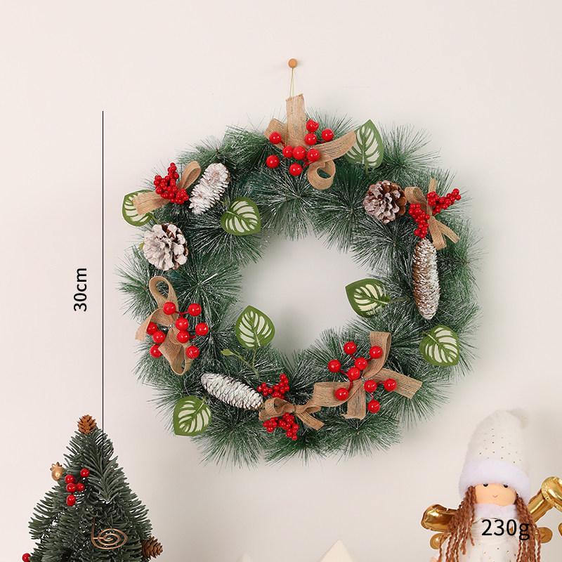 LED Christmas Wreath with PVC Pine Cones – Elegant Hanging Holiday Decoration for Windows