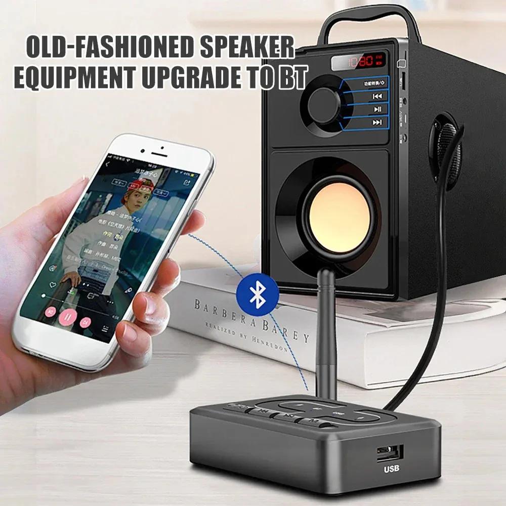 Wireless Audio Adapter Bluetooth 6.0 Receiver RCA 3.5mm AUX Jack Stereo Music Wireless Adapter Support U-Disk Playback Car Kit