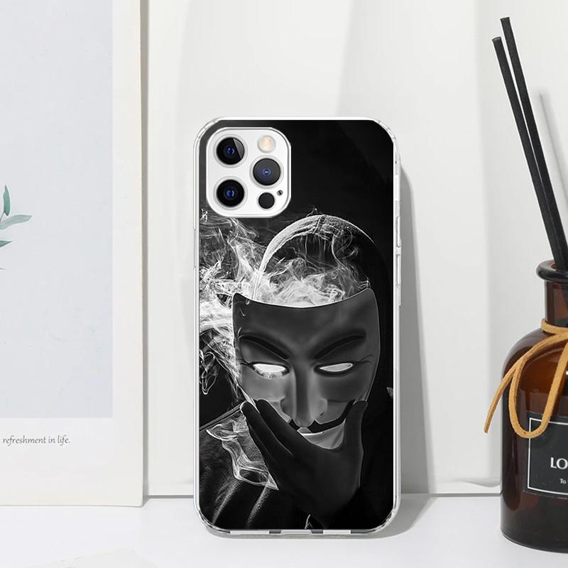 Anonymous V Mask Phone Case For Iphone 17 Air 16 15 Plus 16E 14 Pro Max 13 Mini 12 11 7 8 SE Fundas Soft Back Cover 17 Air 16 15