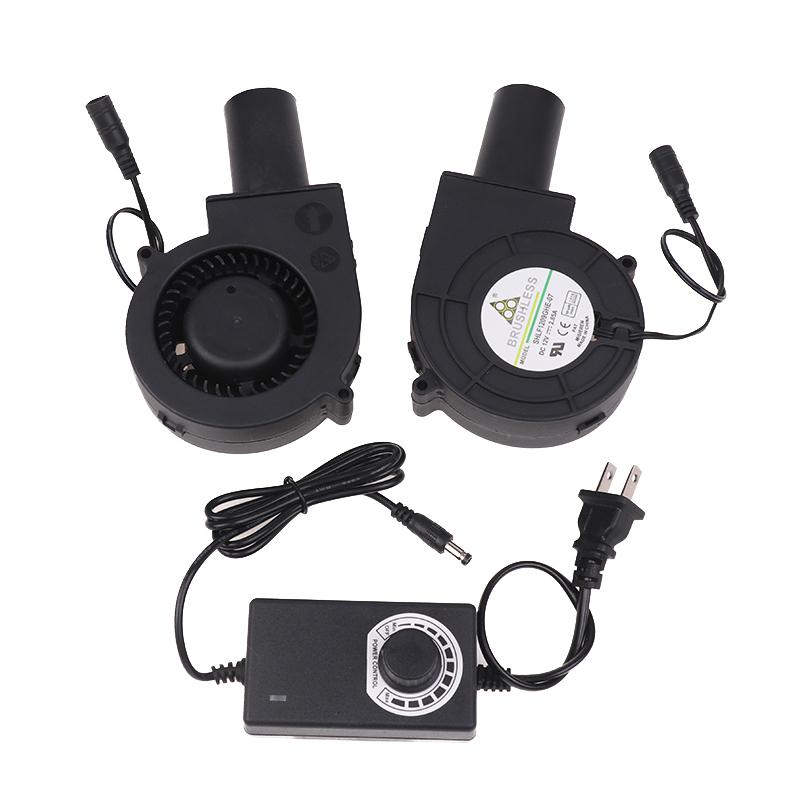 220V'den 12V'a Ayarlanabilir Blower Fan Büyük Hava Hacimli Turbo Fan Dış Mekan Kamp Barbekü Pişirme Kömür Başlatıcı İçin