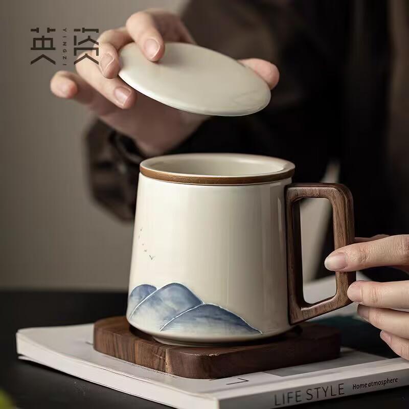 Mountains And Rivers, Merchandise, Teacups, Tea Separation, Office Cups, Gift Boxes, Gifts For Elders, Fathers, Leaders