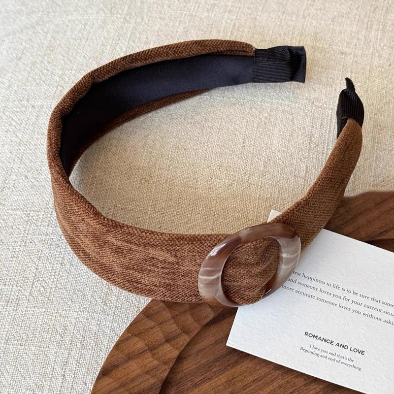 

High score for intelligence! Maillard tortoise-colored ring wide-brimmed headband fashionable retro high skull headband outer hair accessory