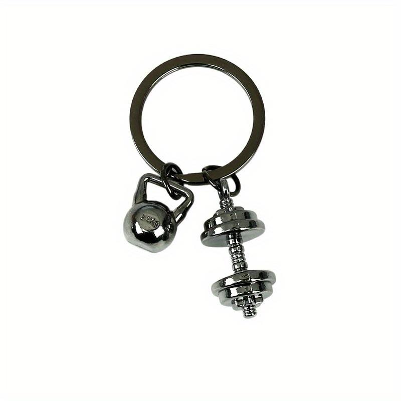 European And American Fashion Trends Combined With Golden Material DIY Dumbbell Keychain, Street Unisex Hip-hop Style Clothing And Accessories