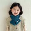 Trendy Children Knitted Scarf Elastic Winter Cross Muffler  for 2-8 Years Old
