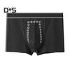 Boxer da Uomo Rete Tasca Sporgente Sottile Senza Cuciture Cotone Vita Media Alta Elasticità Colore Unico Assorbi Umidità Mutande da Uomo Intimo Quotidiano Sportivo