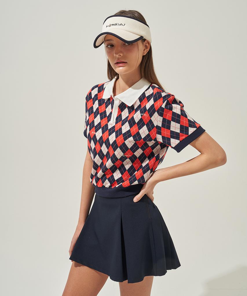 KANDINI Navy Asymmetrical Pleated Skirt-26.Ver