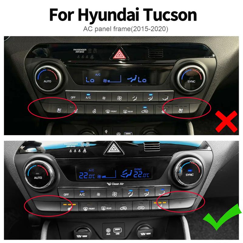 For Hyundai Tucson TL/TLE 2015 2016 2017 2018 Real Soft Carbon Fiber Sticker Interior Center Air Conditioning Panel