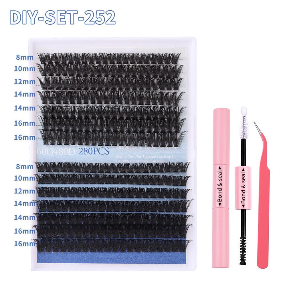 European & American Style Natural Fluffy False Eyelash Set, Single Cluster, Large Capacity Eyelash Extensions