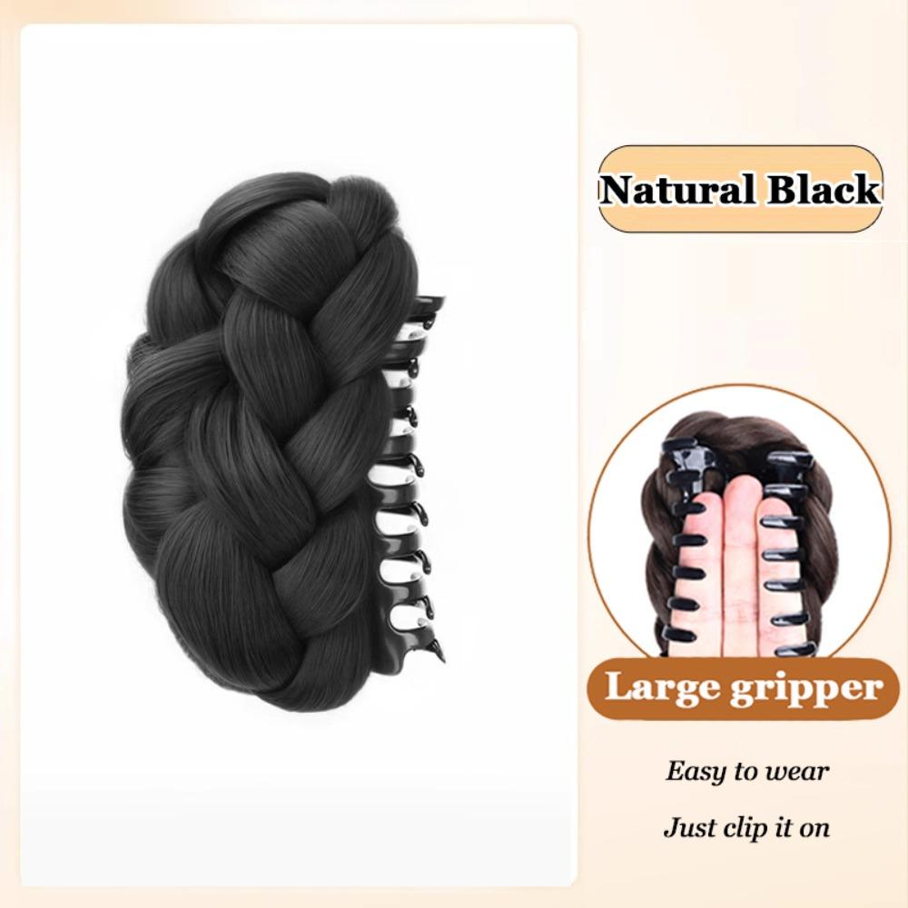 New Synthetic Hair Bun Claw Clip Natural Brown Bun Head Wig Fluffy Black Wig Hair Clip Women