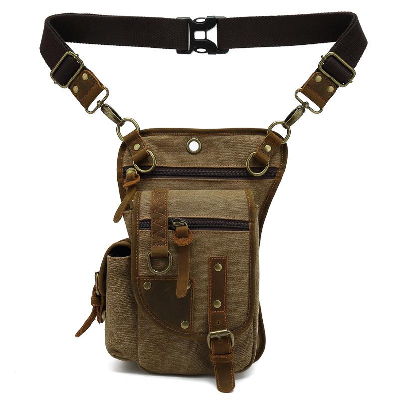 New Men's Casual Bag Canvas Fashionable Commuting Backpack Large Capacity Waist Bag Single Shoulder Small Shoulder Bag Workwear Shoulder Bag