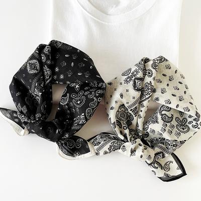 Pendlerstil Seide Baumwolle Kleiner quadratischer Schal Kleiner Seidenschal für Damen Frühlings- und Sommerschal