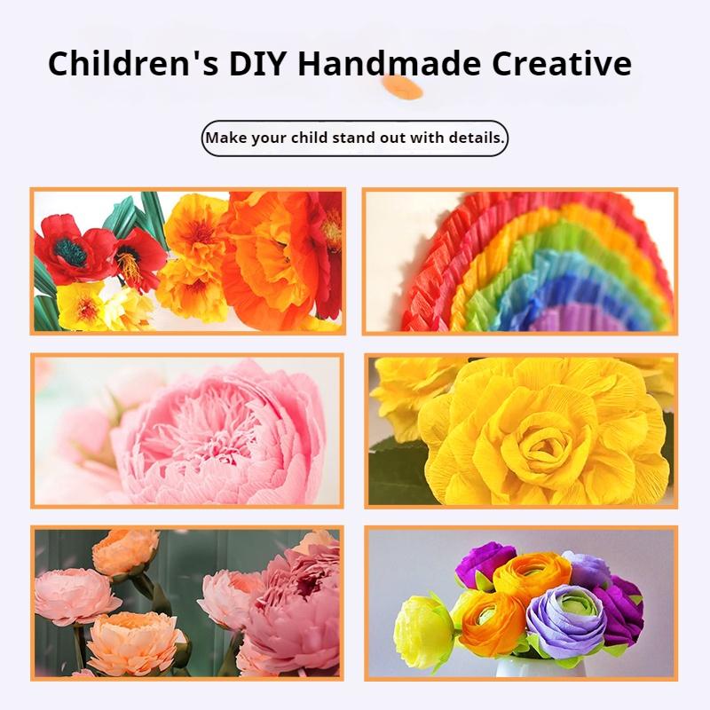 1Roll Crepe Paper 50x250cm Colored Roll Origami Crinkled Crepe Paper Craft DIY Flowers Decoration Wrapping Thickened Paper Craft