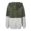 Women's Fashion Color Blocking Hooded Stitched Long Sleeve Zipper Plush Sweater