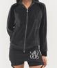 Rawmantics Color Block Velvet Track Jacket Zip-Up Black