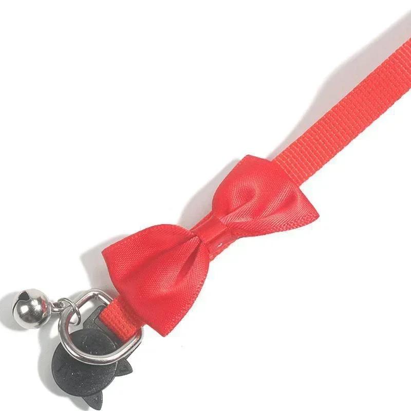 Nylon Cat Collar with Bow Tie and Bell Stylish Pet Supplies Jewelry for Your Furry Friend Adjustable Cat Accessories