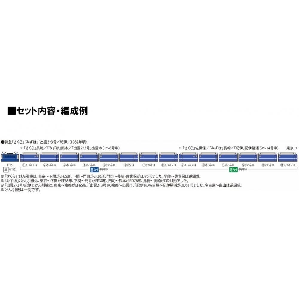 Tomytec Tomix N Gauge jNr 14 Series 14 Sakura Basic Set 98784 Model Railway passeNger Car