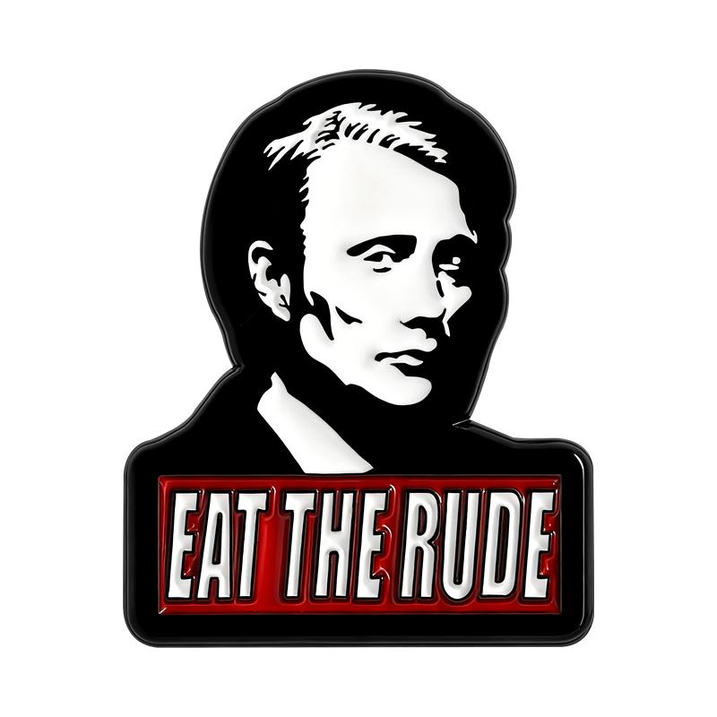 Eat The Rude Enamel Pins TV Series Character Catchphrase Brooches Lapel Badges Punk Gothic Jewelry Gift for Fans Friends