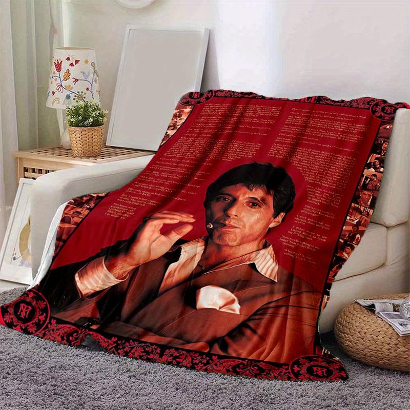 1pc Scarface-Inspired Home Decor, Living Room, Bedroom, or Travel, Perfect as a Gift, this Multi-Use Blanket is Ideal for Couches, Outdoor Activities,