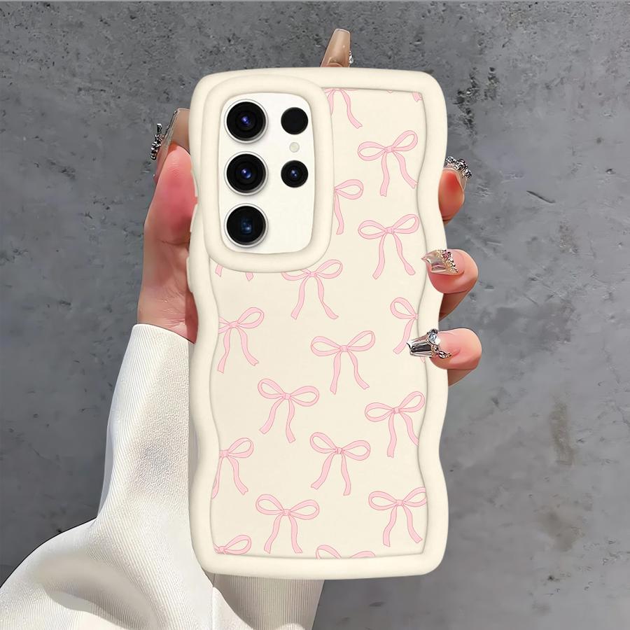 Case for Samsung Galaxy S22 Ultra S23 Plus S24 S20 FE S25+ S21 S24+ S25 Soft Phone Cover Fashion Pink Bow